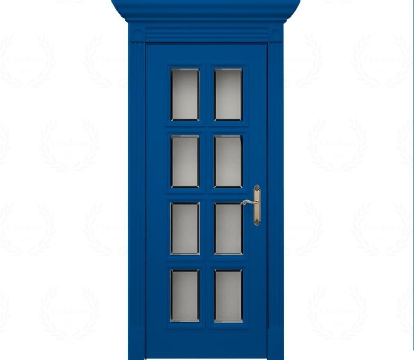 Дверь межкомнатная со стеклом Монца ДО1 синяя