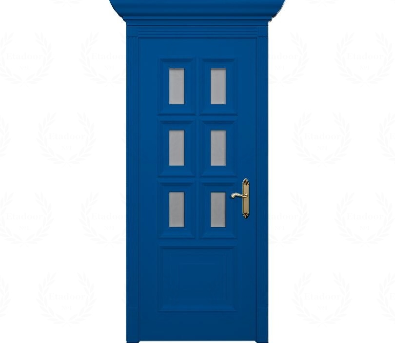 Дверь межкомнатная со стеклом Неаполь ДО1 синяя
