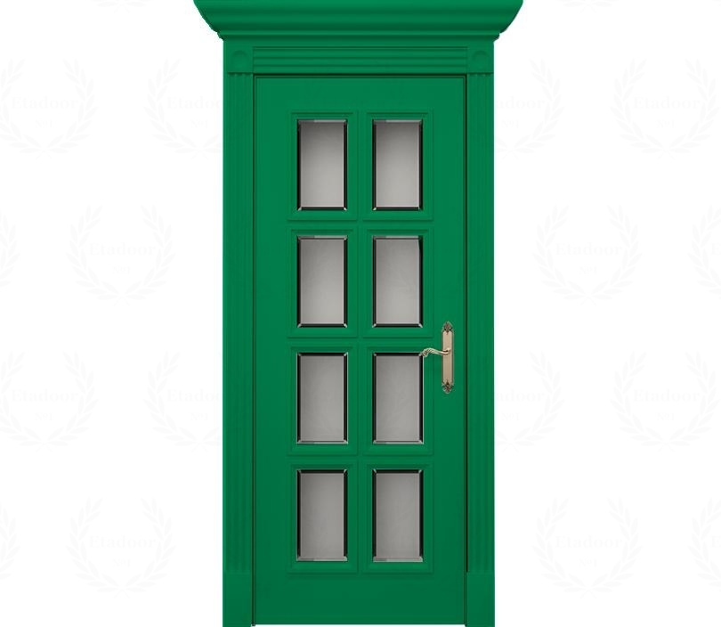 Дверь межкомнатная со стеклом Монца ДО1 зеленая