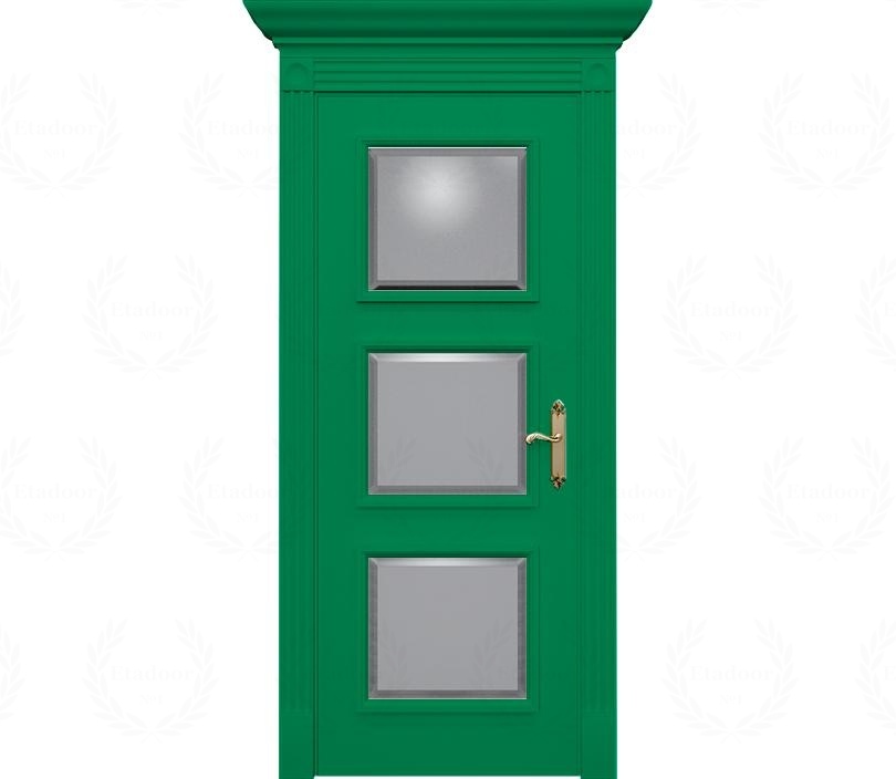 Дверь межкомнатная со стеклом Монца ДО6 зеленая