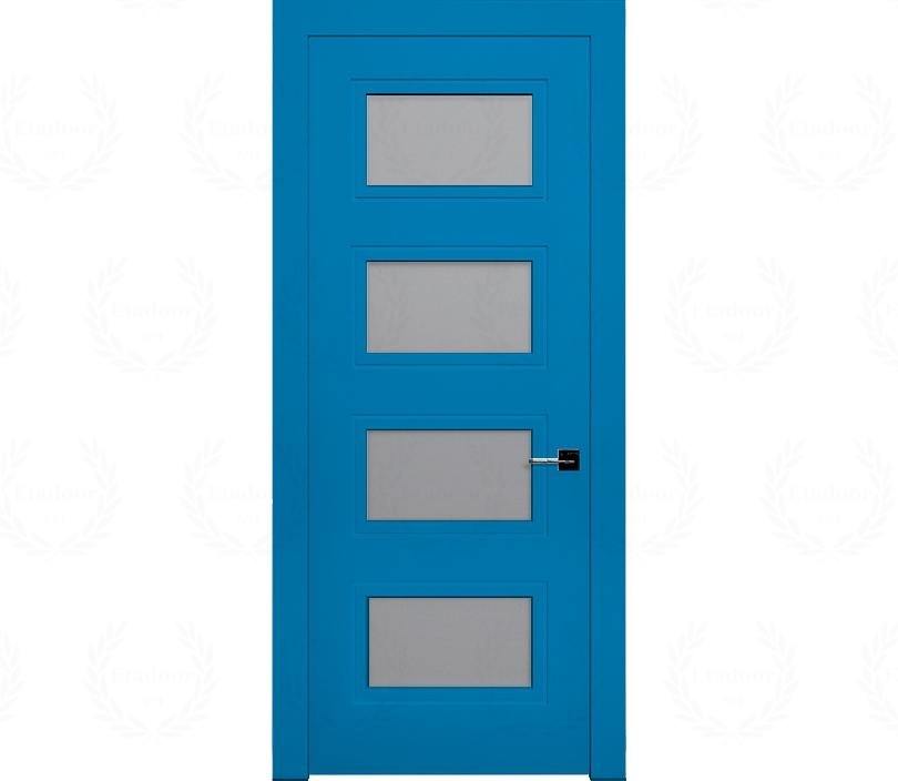 Дверь межкомнатная со стеклом Гранада ДО4 голубая