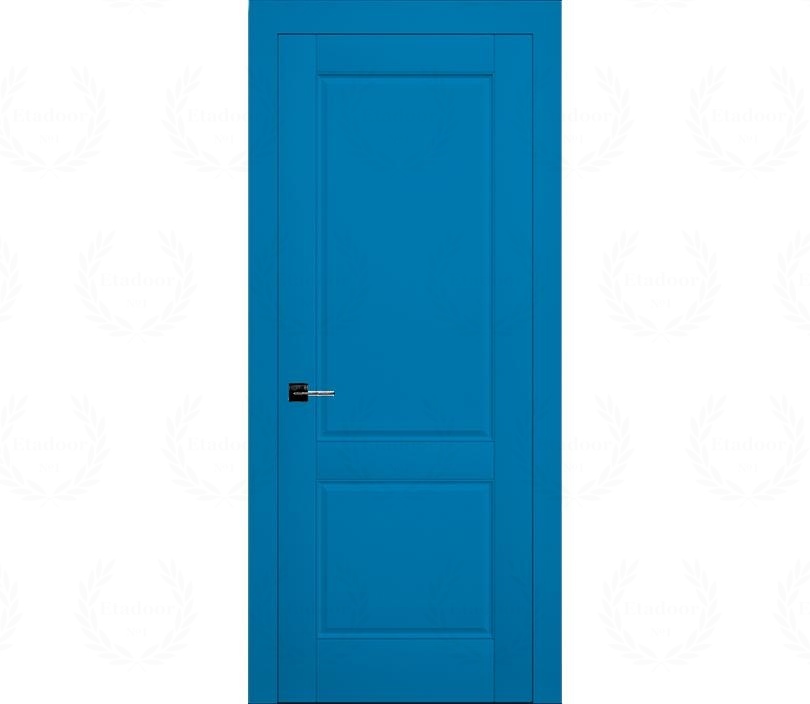 Дверь межкомнатная глухая Лондон ДГ2 голубая
