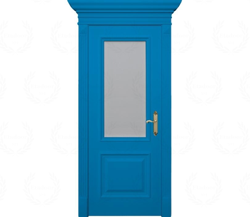 Дверь межкомнатная со стеклом Палермо ДО2 голубая