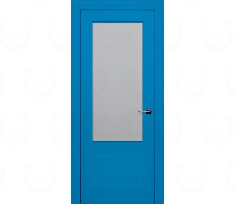 Дверь межкомнатная со стеклом Римини ДО2-2 голубая