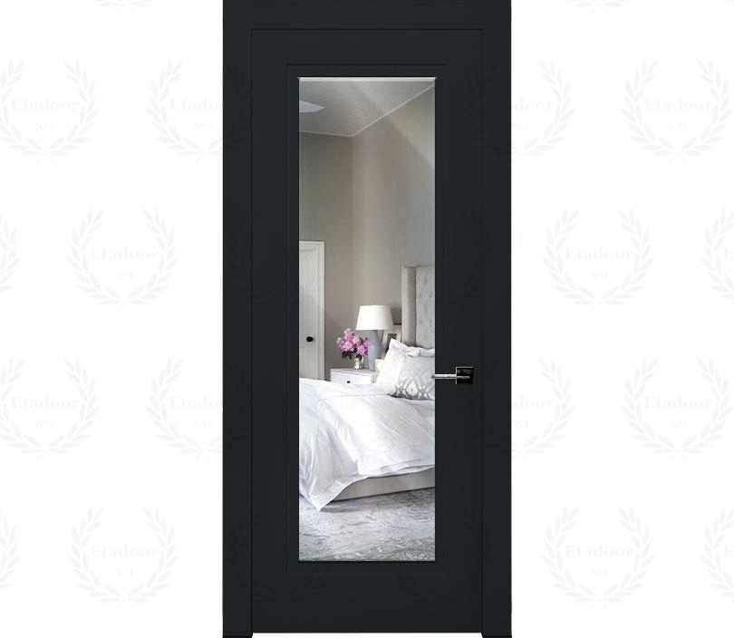 Дверь межкомнатная Гранада ДО1 с зеркалом черная