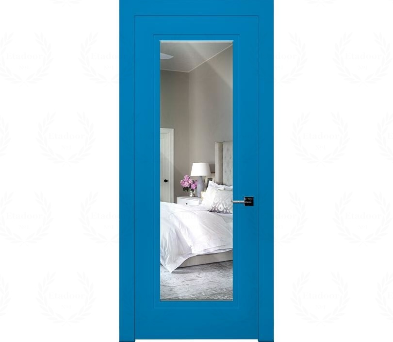 Дверь межкомнатная Гранада ДО1 с зеркалом голубая