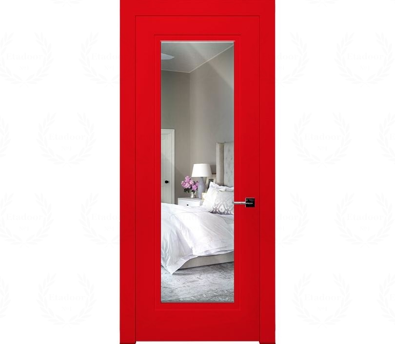 Дверь межкомнатная Гранада ДО1 с зеркалом красная