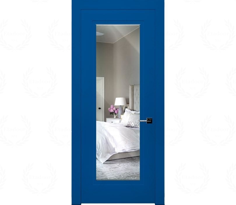 Дверь межкомнатная Гранада ДО1 с зеркалом синяя