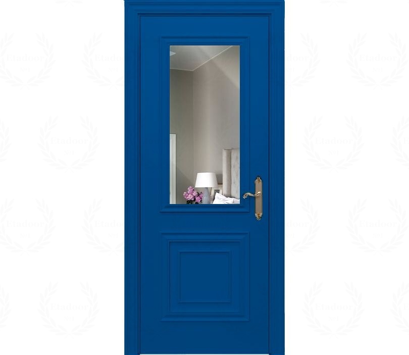 Дверь межкомнатная с зеркалом Каталина ДО2 синяя