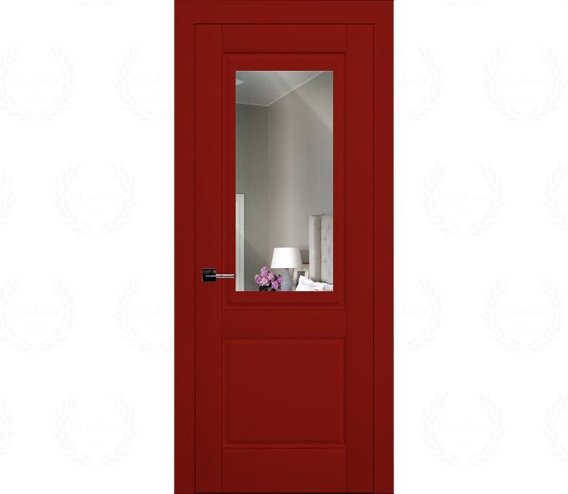 Дверь межкомнатная с зеркалом Лондон ДГ2 вишневая
