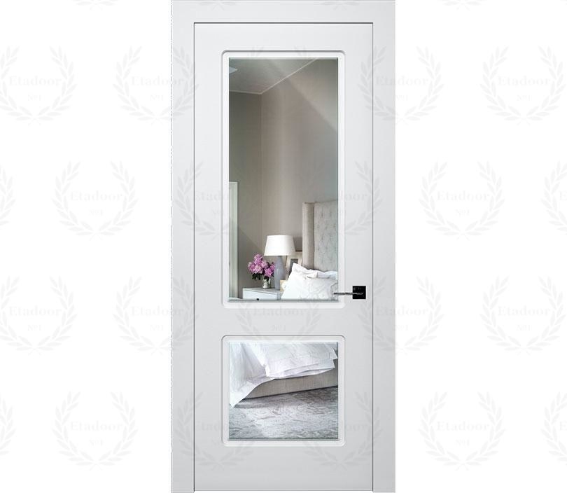 Дверь межкомнатная с зеркалом Милан ДГ2 белая
