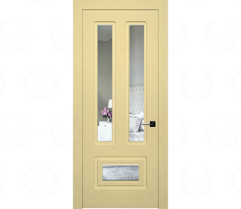 Дверь межкомнатная с зеркалом Милан ДГ10 ванильная