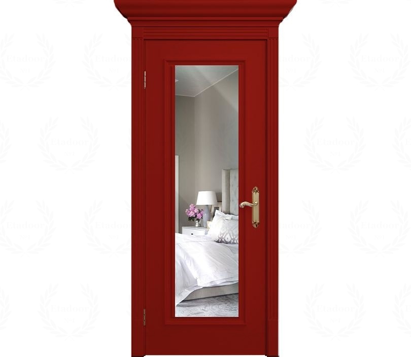 Дверь межкомнатная с зеркалом Венеция ДГ1 вишневая