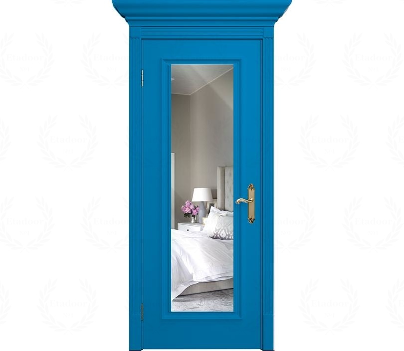 Дверь межкомнатная с зеркалом Венеция ДГ1 голубая