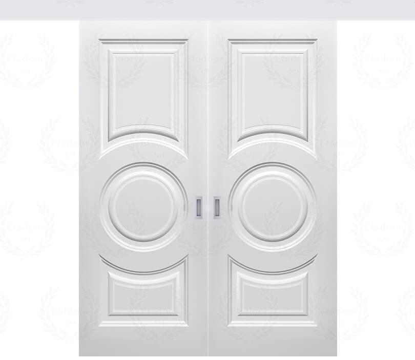 Двухстворчатая раздвижная дверь Савона ДГ15 глухая белая