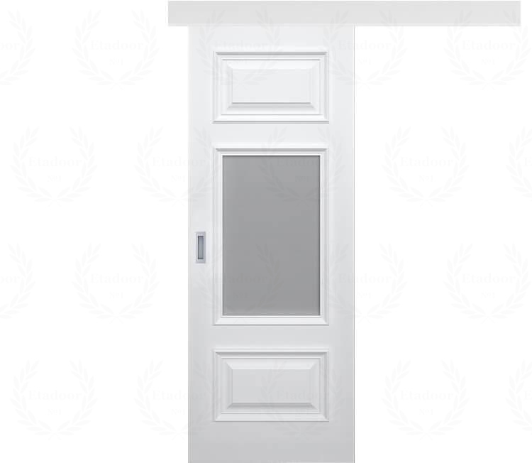 Дверь межкомнатная раздвижная со стеклом Палермо ДО5 с патиной