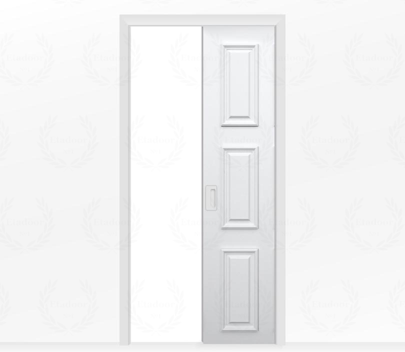 Дверь пенал раздвижная встроенная в стену одностворчатая Венеция ДГ8 белая