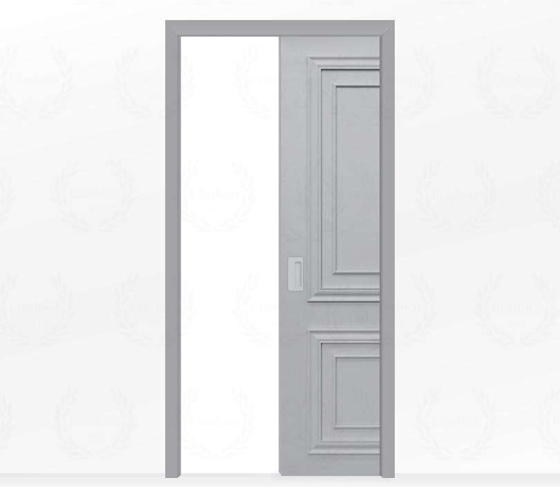 Дверь пенал раздвижная встроенная в стену одностворчатая Каталина ДГ2 серая