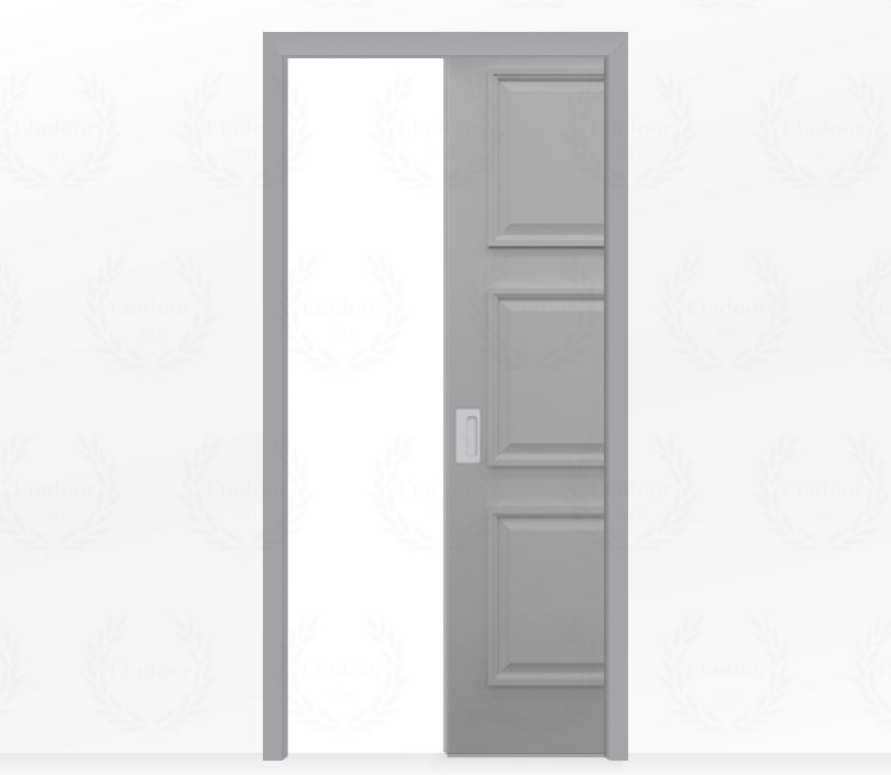 Дверь пенал раздвижная встроенная в стену одностворчатая Монца ДГ6 серая