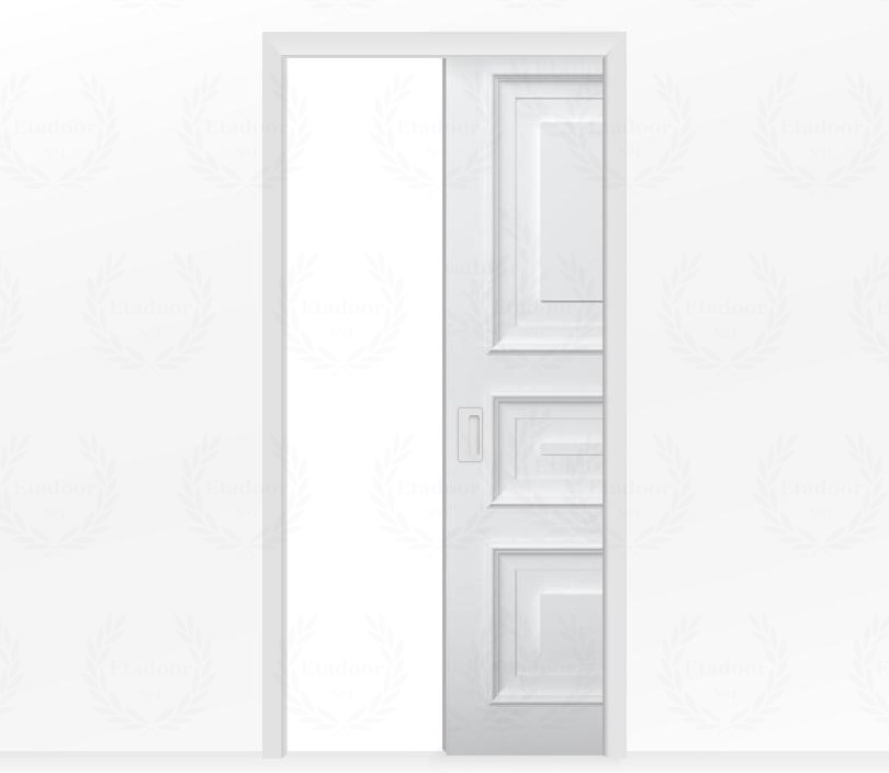 Дверь пенал раздвижная встроенная в стену одностворчатая Неаполь ДГ3 белая