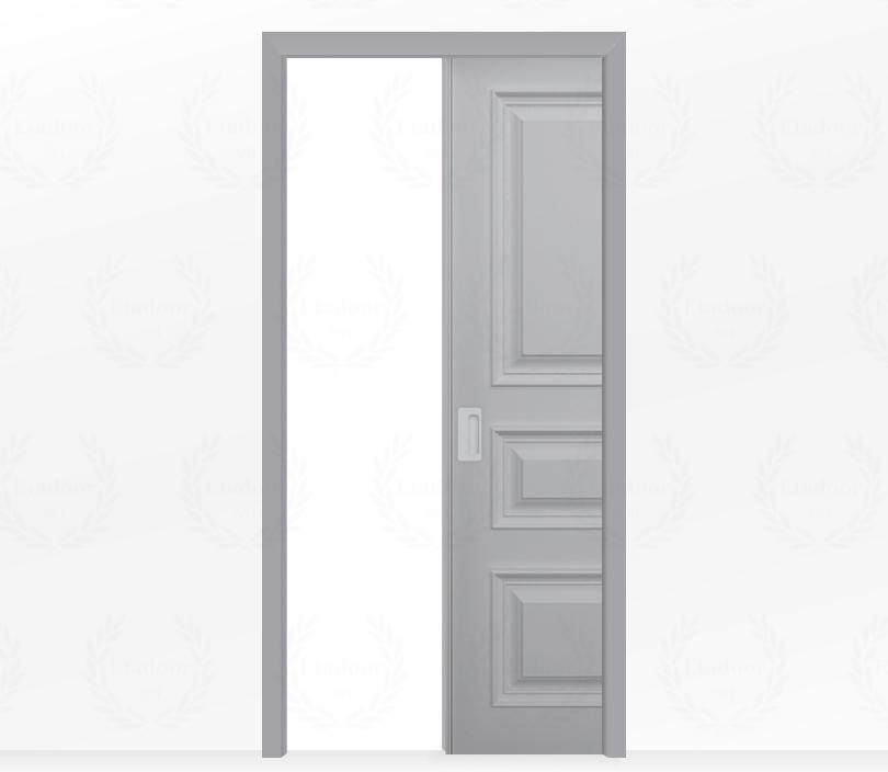 Дверь пенал раздвижная встроенная в стену одностворчатая Палермо ДГ3 серая