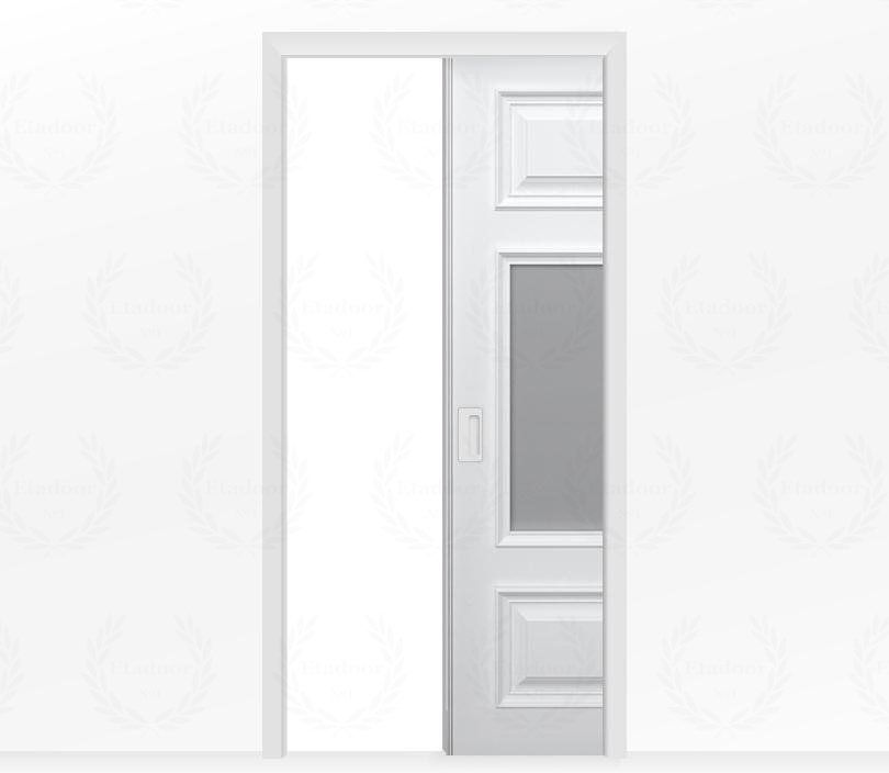Дверь пенал раздвижная встроенная в стену одностворчатая Палермо ДО 5 белая