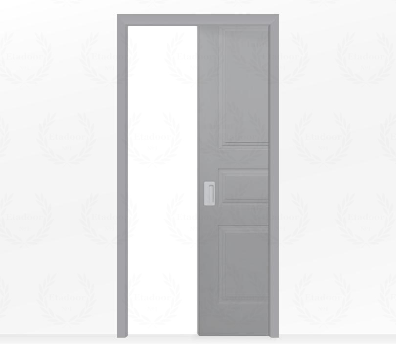 Дверь пенал раздвижная встроенная в стену одностворчатая Римини ДГ3 серая