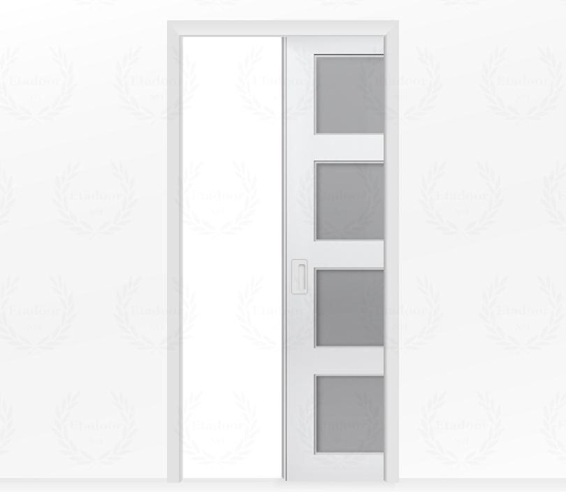 Дверь пенал раздвижная встроенная в стену одностворчатая Римини ДО4 белая