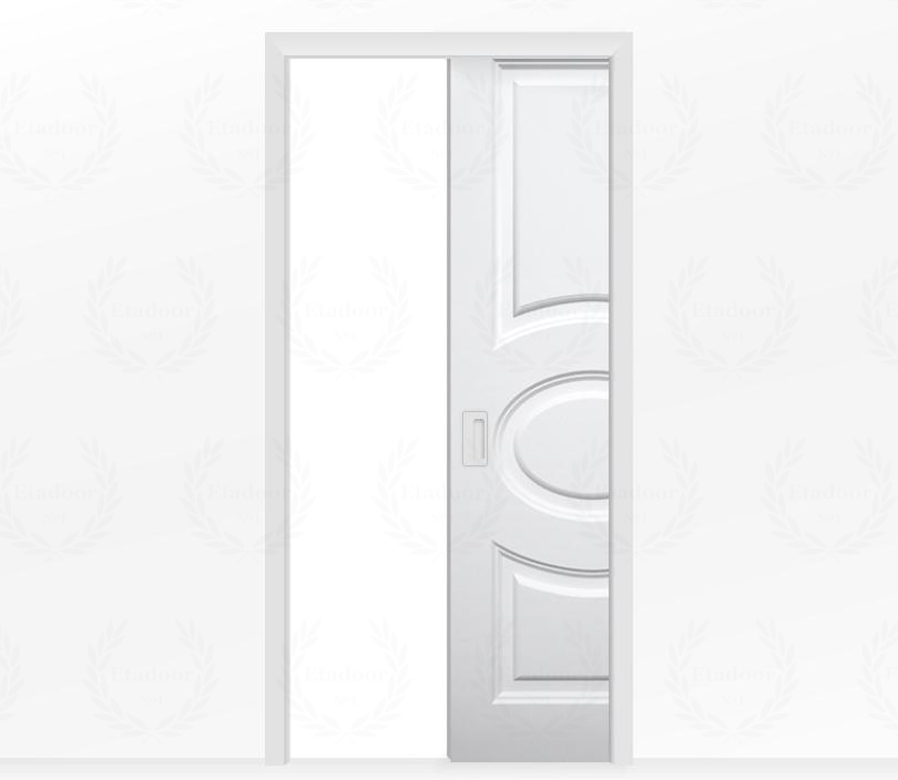Дверь пенал раздвижная встроенная в стену одностворчатая Савона ДГ16 белая