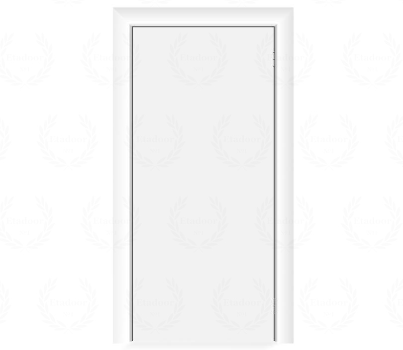 Влагостойкая дверь ПВХ EtaDoor глухая белая маятниковая одностворчатая с алюминиевой кромкой