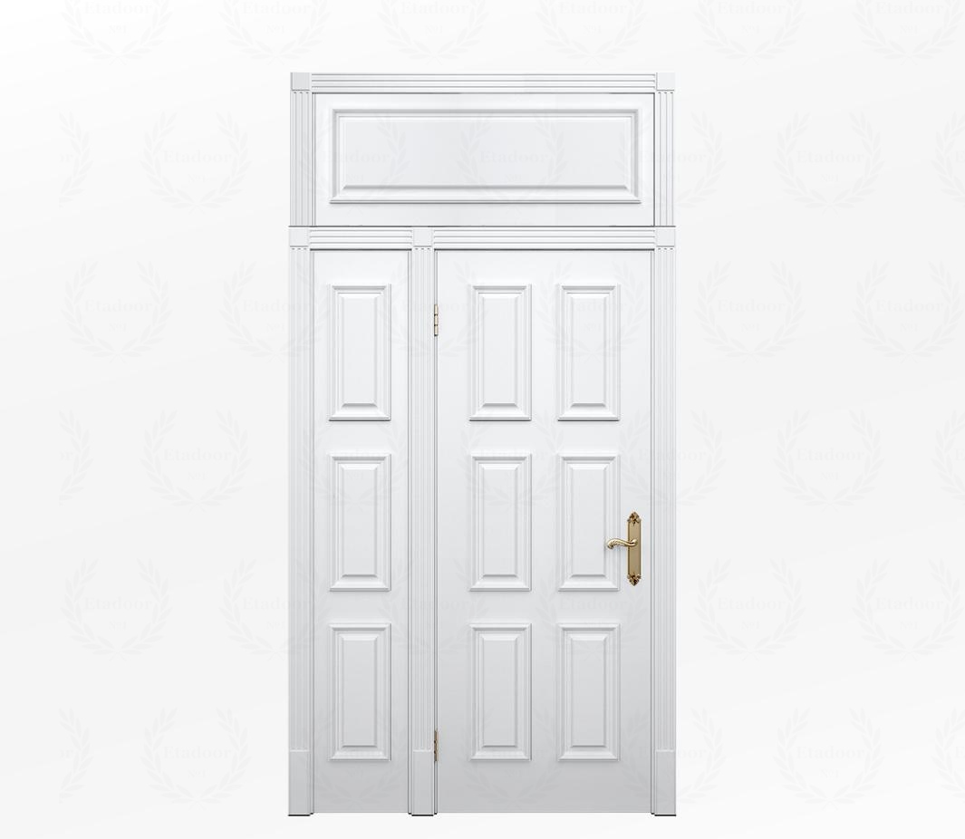 Дверь межкомнатная глухая белая Венеция ДГ9 с фрамугой