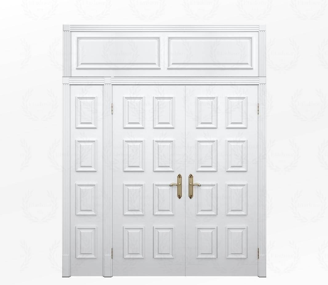 Дверь межкомнатная глухая белая Венеция ДГ8 с боковой фрамугой