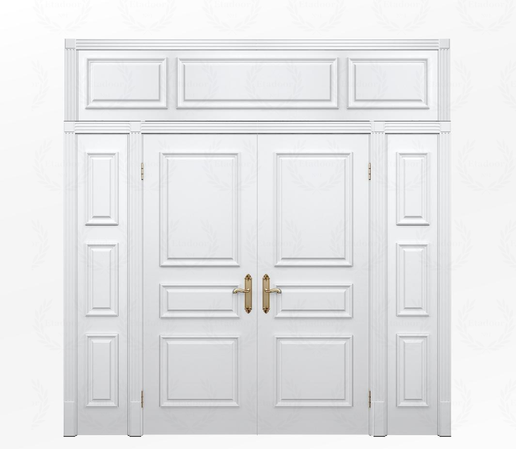 Дверь межкомнатная глухая белая Венеция ДГ3 с фрамугой вокруг двери