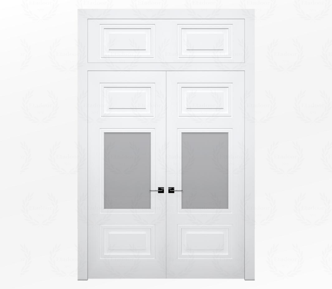 Дверь межкомнатная белая со стеклом Гранада ДО5 с фрамугой