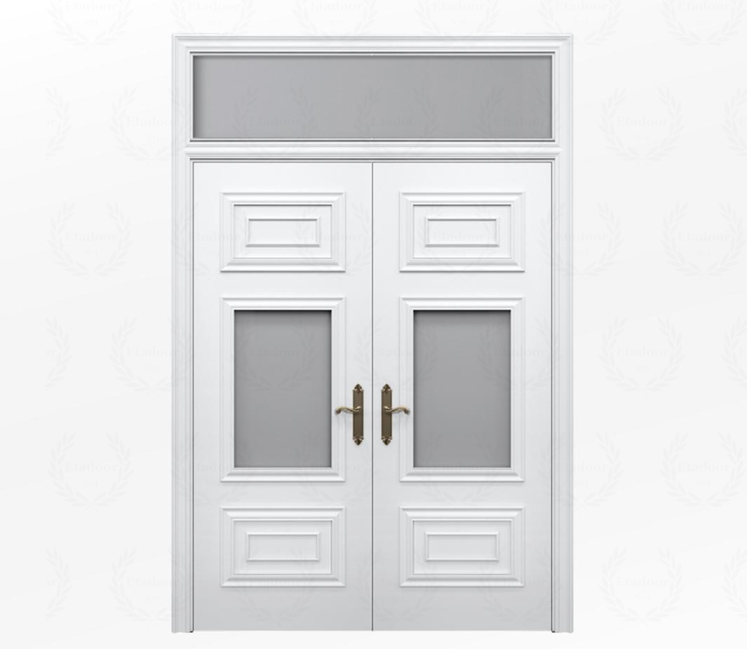 Дверь межкомнатная белая со стеклом Каталина ДО5 с фрамугой