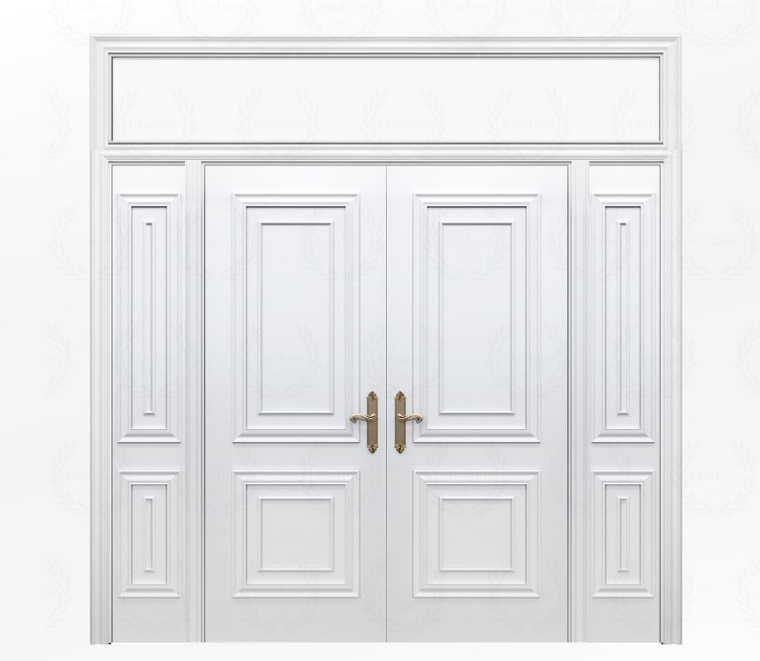 Дверь межкомнатная глухая белая Каталина ДГ2 с фрамугой вокруг двери