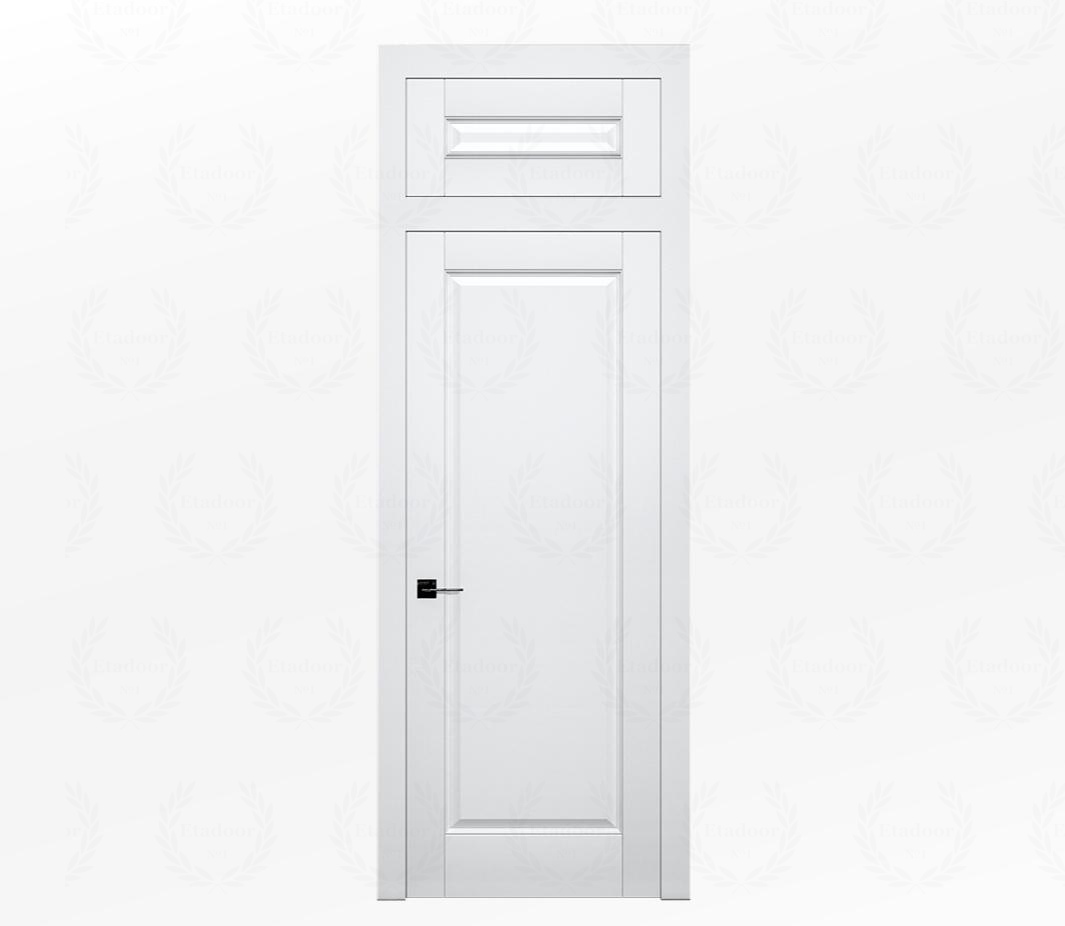 Дверь межкомнатная глухая белая Лондон ДГ1 с фрамугой