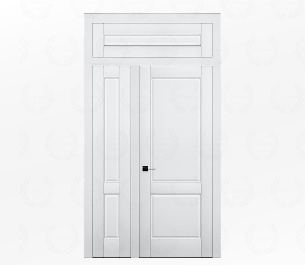 Дверь межкомнатная глухая белая Лондон ДГ2 с фрамугой