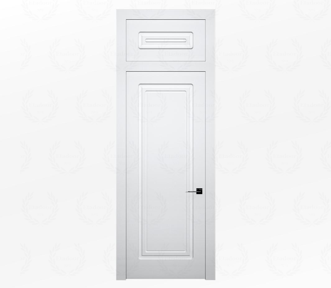 Дверь межкомнатная глухая белая Милан ДГ1 с фрамугой