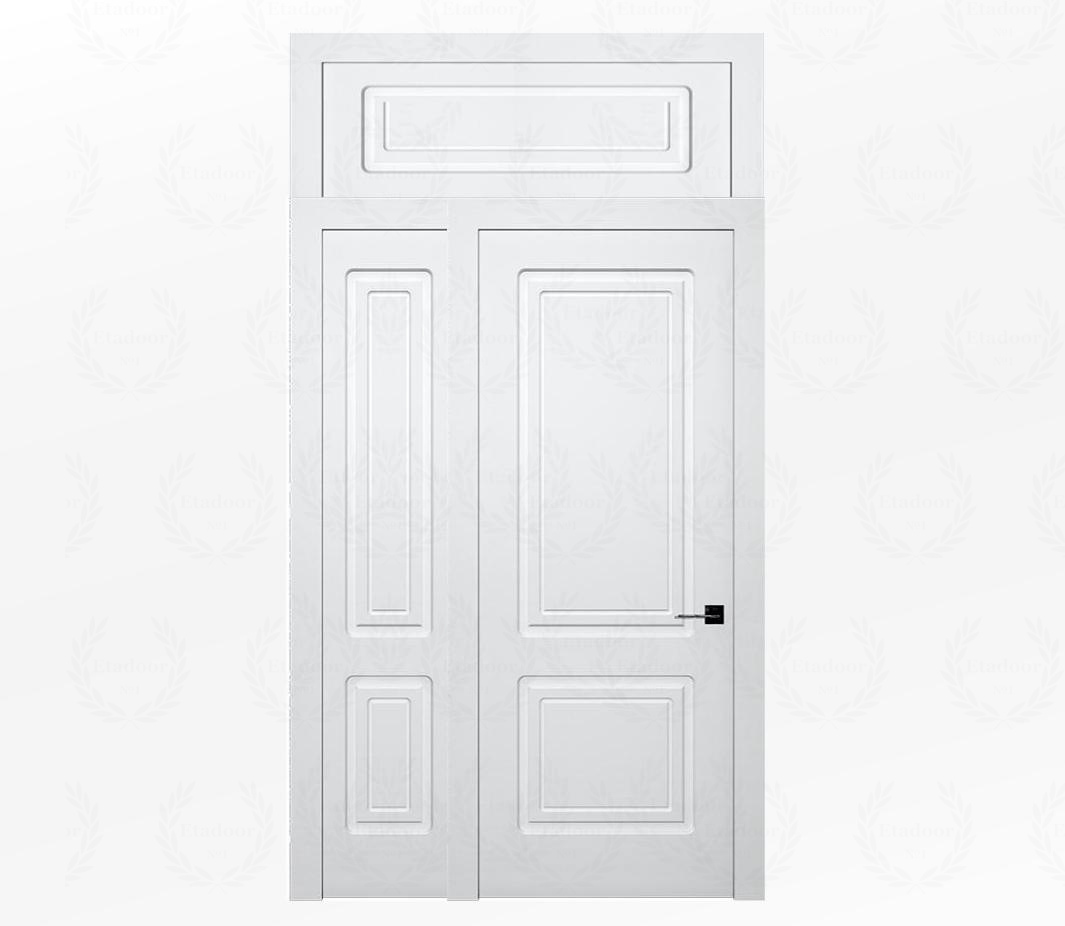 Дверь межкомнатная глухая белая Милан ДГ2 с фрамугой