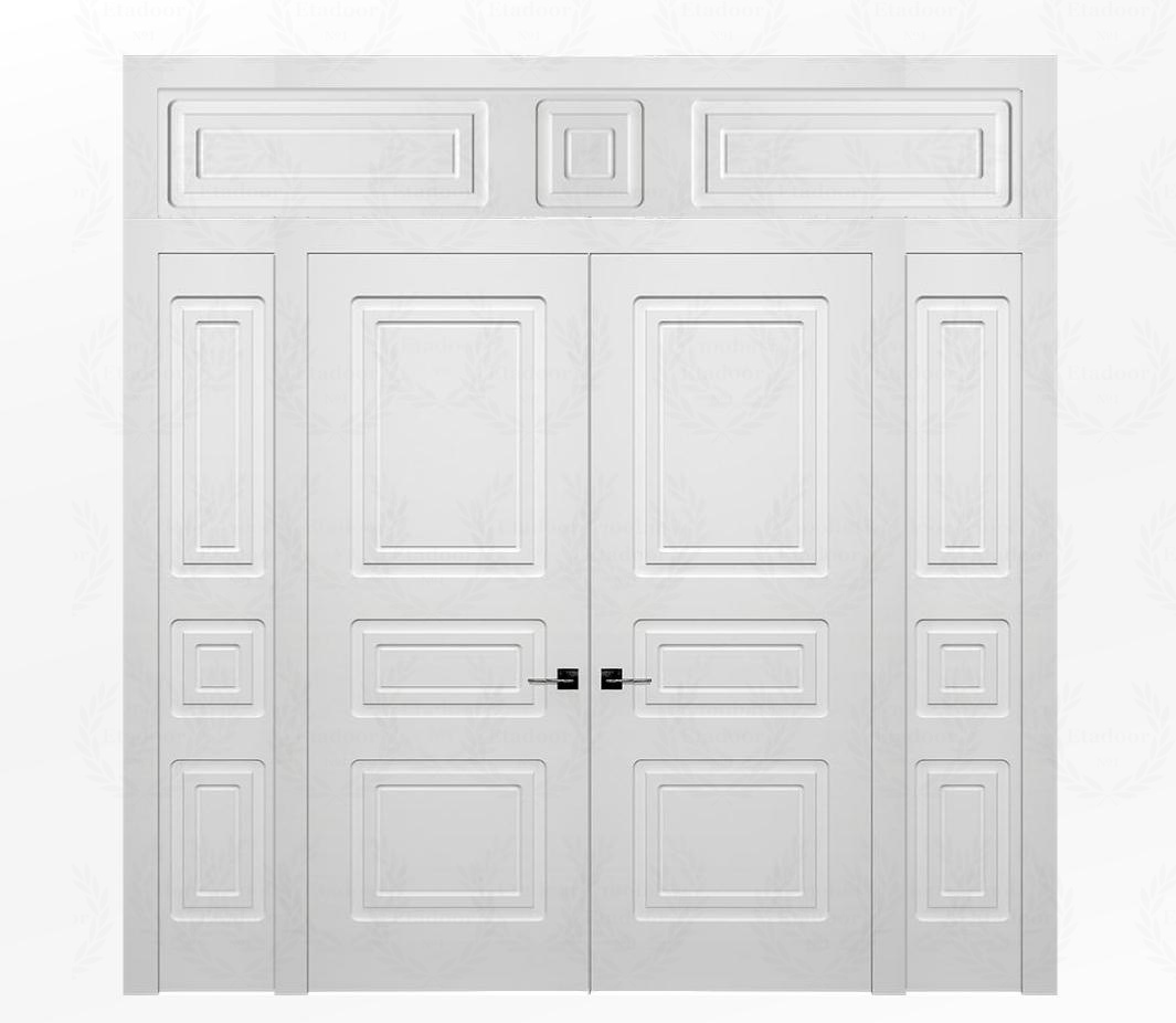 Дверь межкомнатная глухая белая Милан ДГ3 с фрамугой вокруг двери