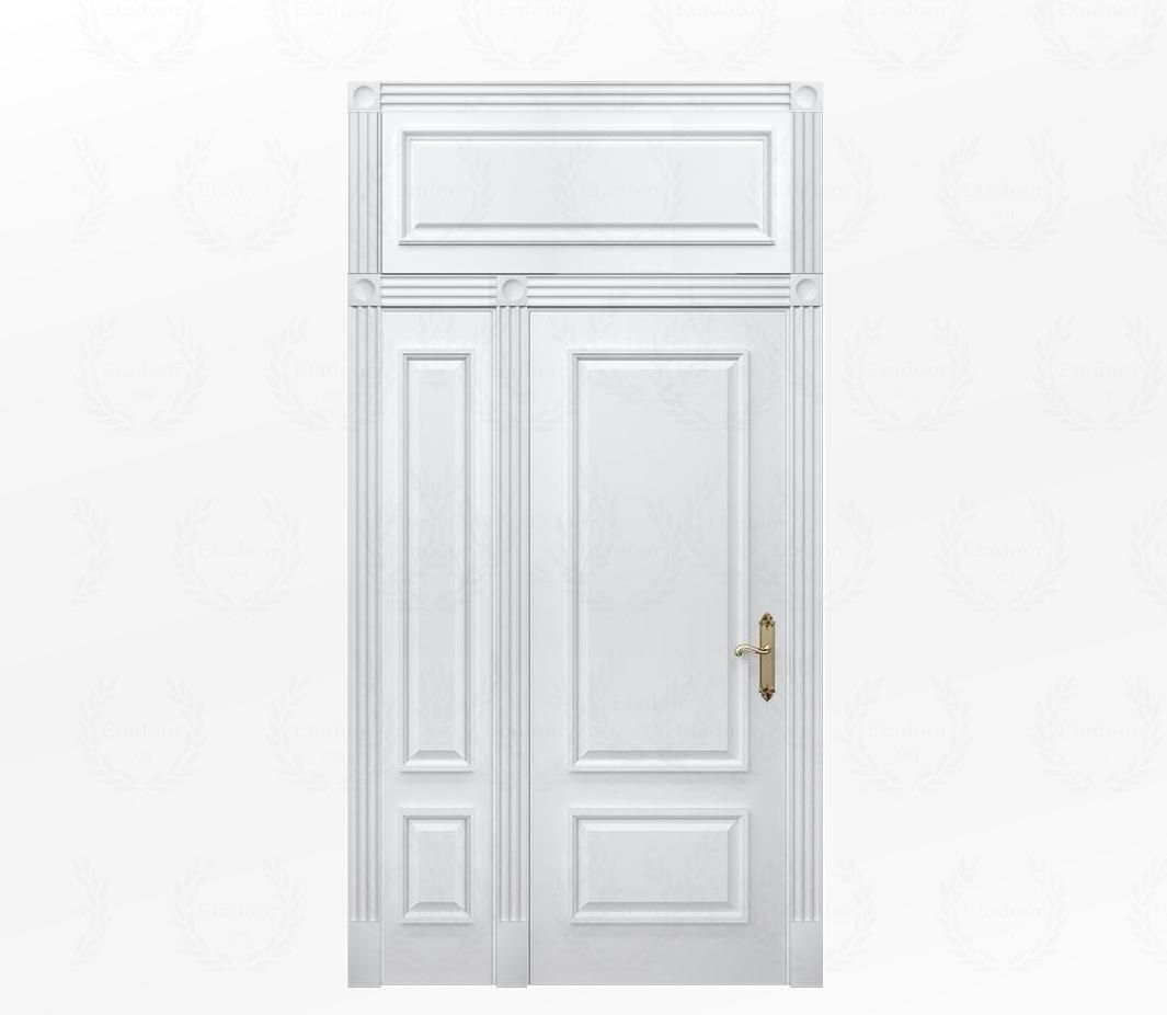 Дверь межкомнатная глухая белая Монца ДГ2-2 с фрамугой