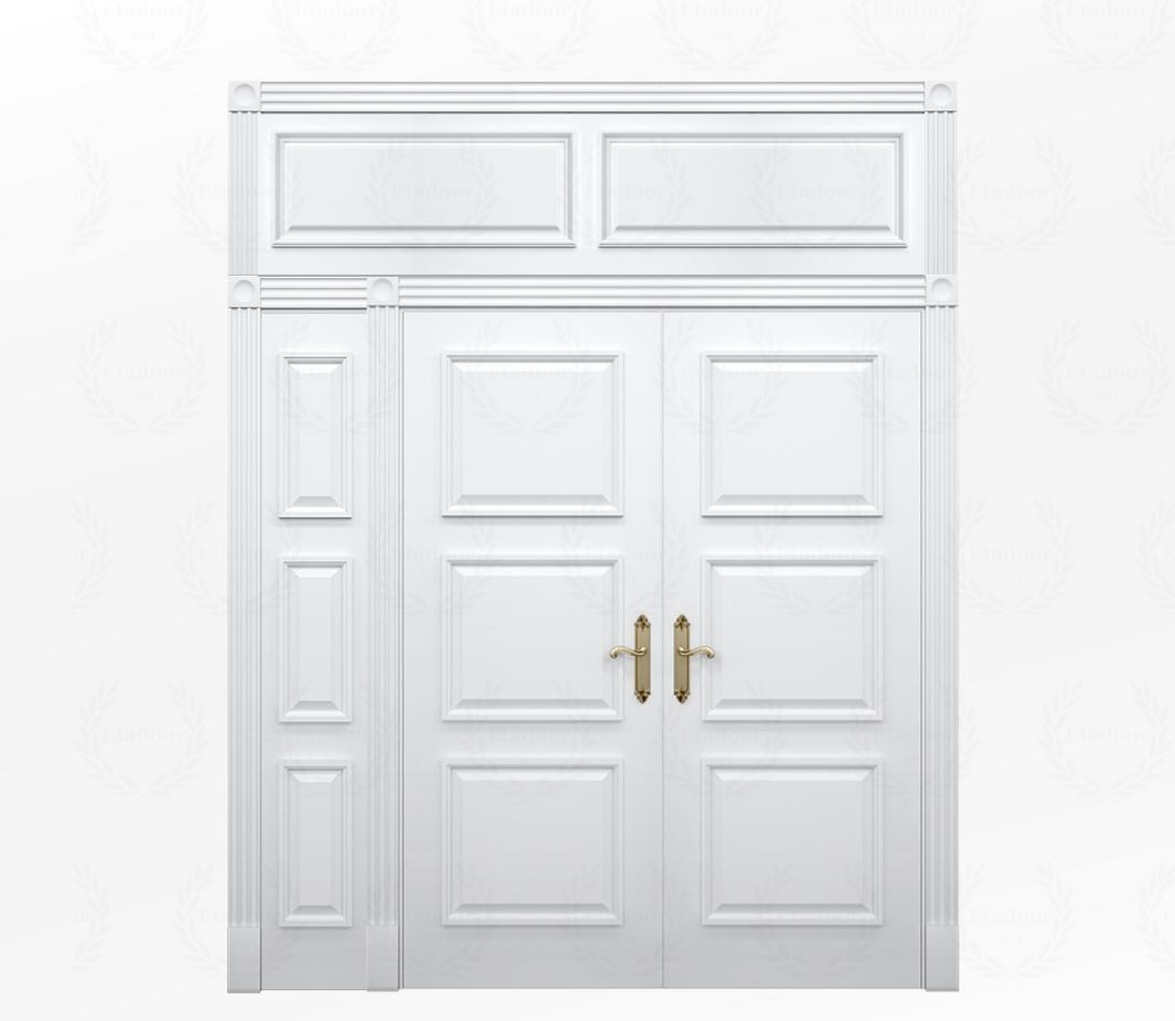 Дверь межкомнатная глухая белая Монца ДГ6 с боковой фрамугой