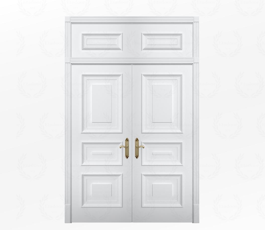 Дверь межкомнатная глухая белая Неаполь ДГ3 с фрамугой