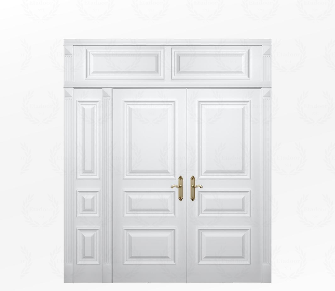 Дверь межкомнатная глухая белая Палермо ДГ3 с боковой фрамугой