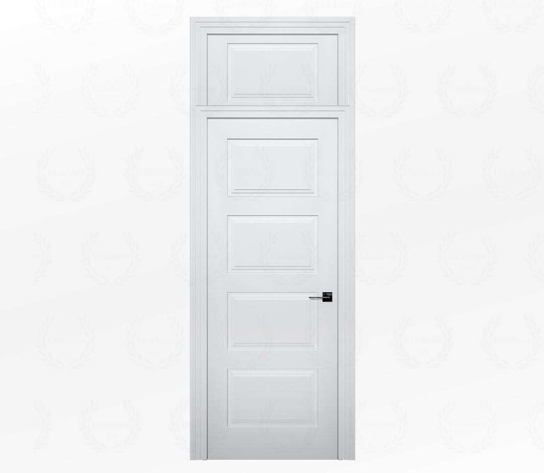 Дверь межкомнатная глухая белая Римини ДГ4 с фрамугой