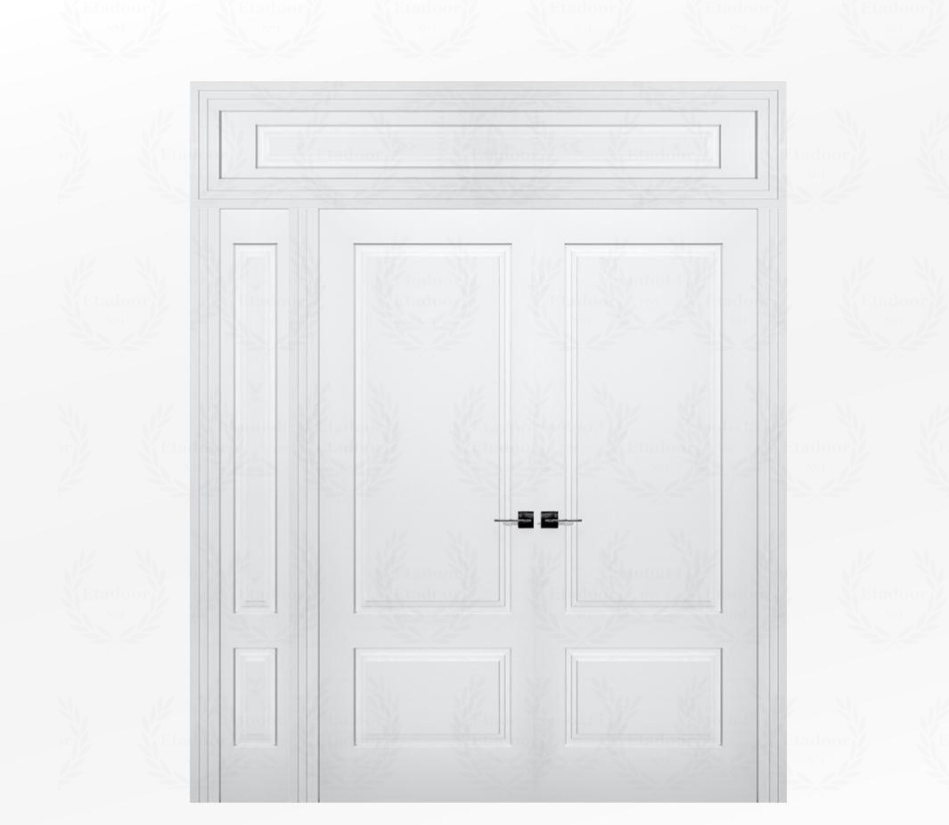 Дверь межкомнатная глухая белая Римини ДГ2-2 с боковой фрамугой