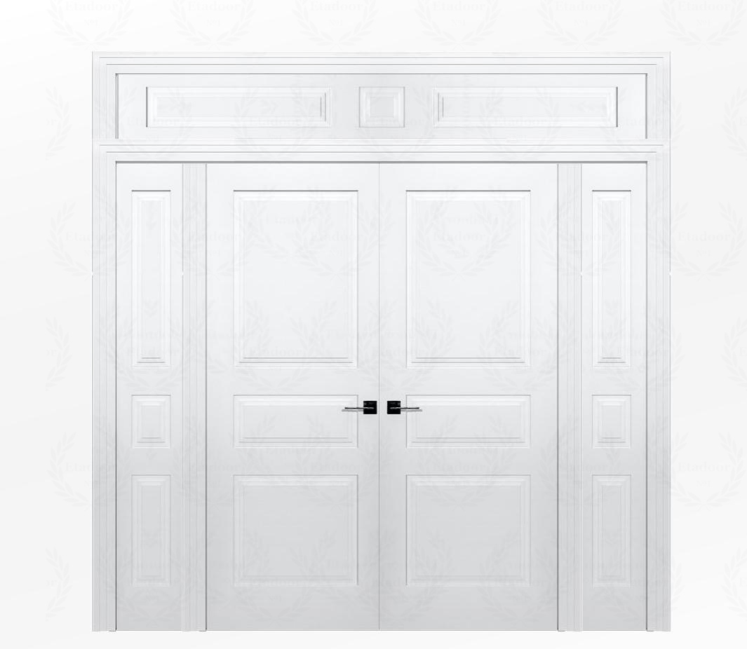 Дверь межкомнатная глухая белая Римини ДГ3 с фрамугой вокруг двери