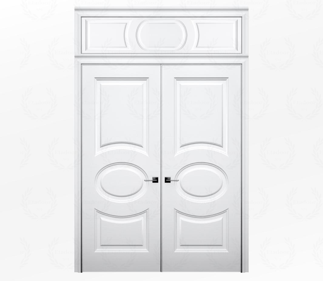 Дверь межкомнатная глухая белая Савона ДГ16 с фрамугой