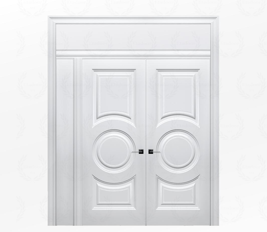 Дверь межкомнатная глухая белая Савона ДГ15 с боковой фрамугой